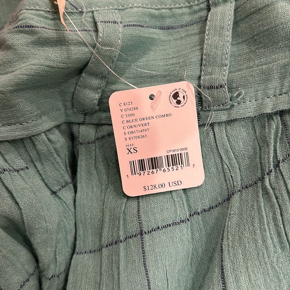 Free People Lunar Cove Wide Leg Pants in Blue Combo - Picture 3 of 3